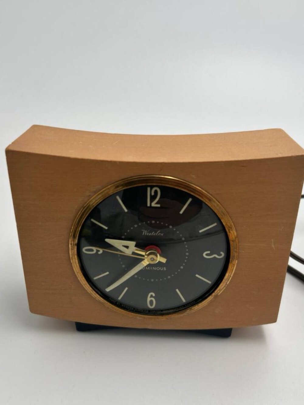 Vintage MCM Westclox Wood Electric Desk Clock Luminous Made in Canada 🕰️